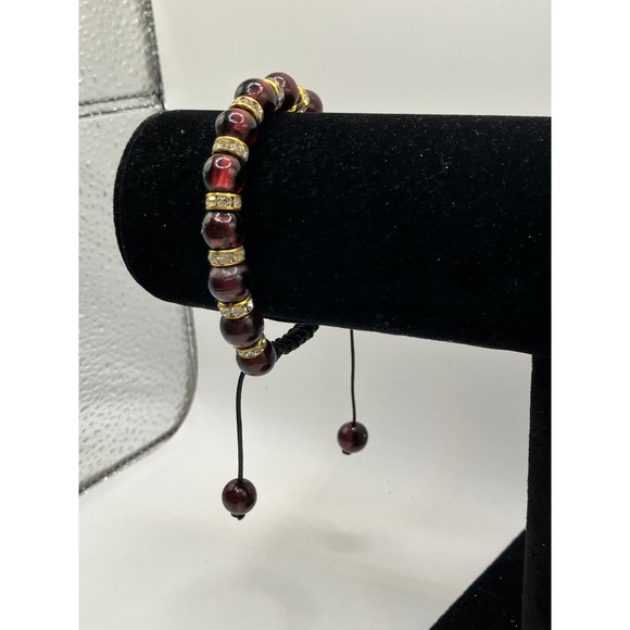 Purple Beads, Rhinestones & Silver-Tone Separator Friendship Bracelet! - Picture 5 of 5